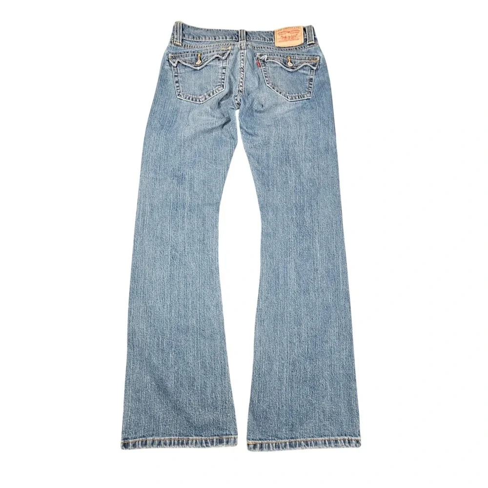Vintage Levi's 542 Low Rise Flare Jeans Womens 12M Medium Wash Y2K Flap Pocket